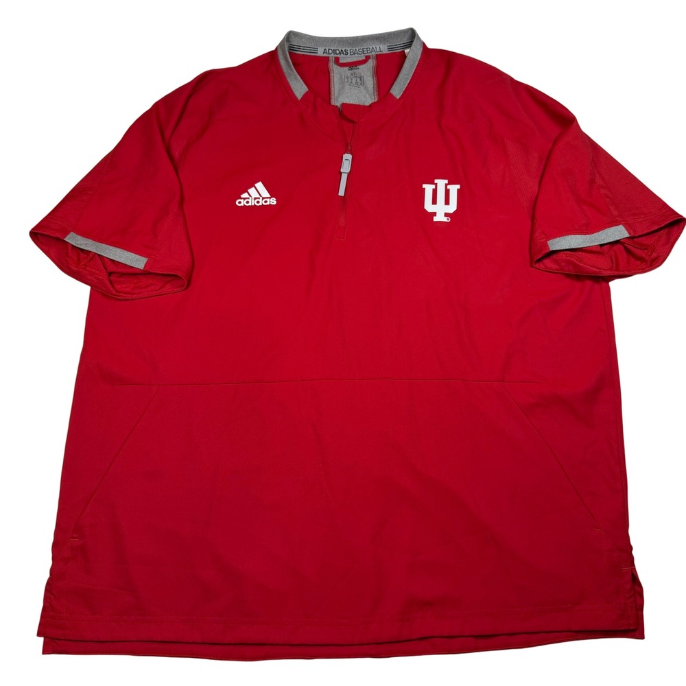 Adidas Baseball Indiana University Hoosiers Quarter Zip Short Sleeve Red XL